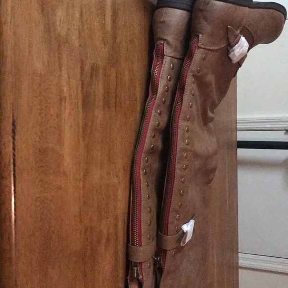 Chestnut Above Knee Boots WIDE CALF - Picture 2 of 7